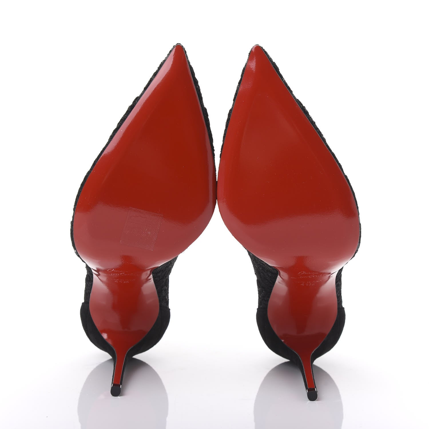 Christian Louboutin Veau Velours Florale Lace Follies 100 Pumps 41.5 Black 5 of 8