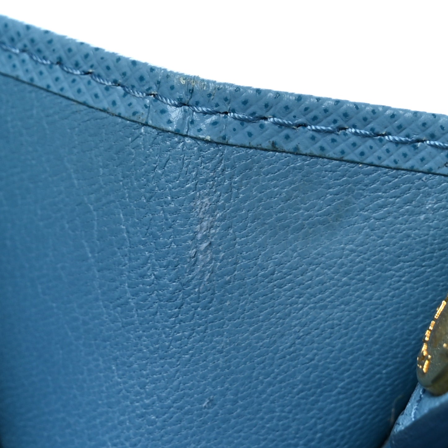 Saffiano Metal Zip Around Key Holder Celeste