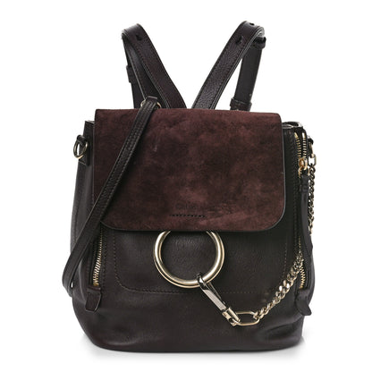 Chloe Suede Calfskin Small Faye Backpack Carbon Brown 1 of 8