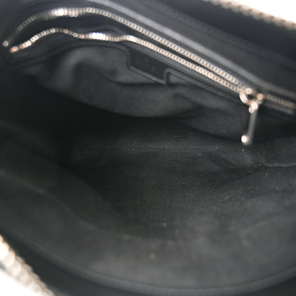 Gucci GG Supreme Monogram Appia Calfskin Web Flat Messenger Bag Black Grey 5 of 11