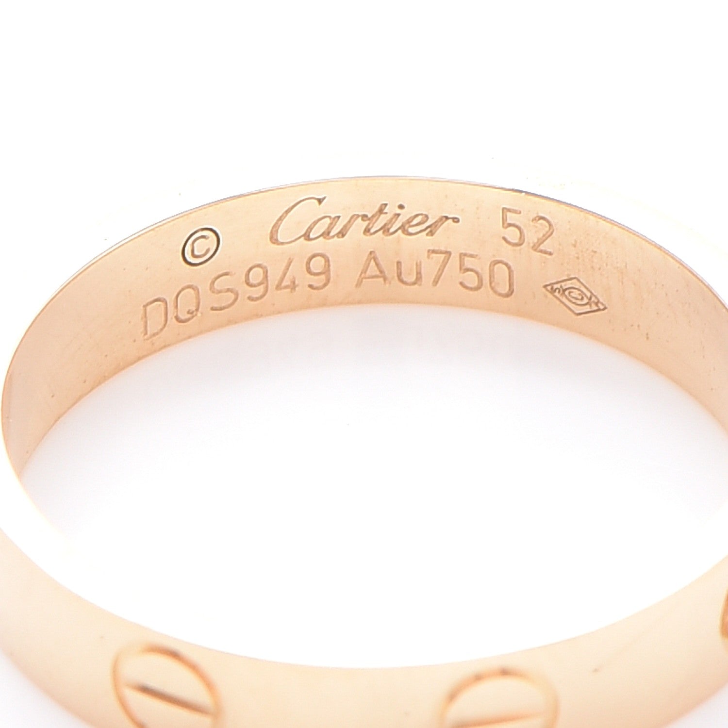 Cartier 18K Yellow Gold 3.5mm LOVE Wedding Band Ring 52 6 4 of 5
