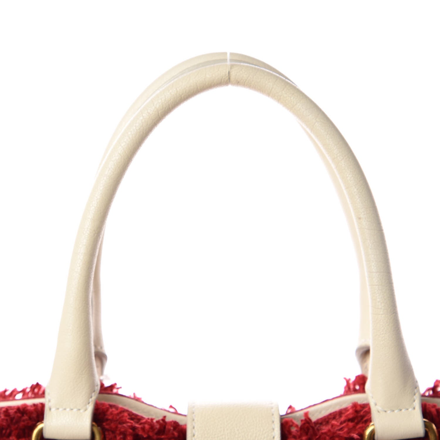 Saint Laurent Linen Sheepskin Large Cabas ChYc Tote Red 15 of 16