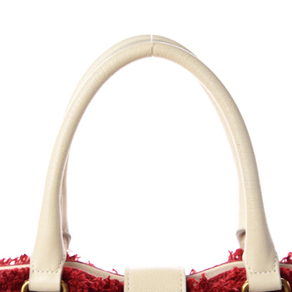 Saint Laurent Linen Sheepskin Large Cabas ChYc Tote Red 15 of 16