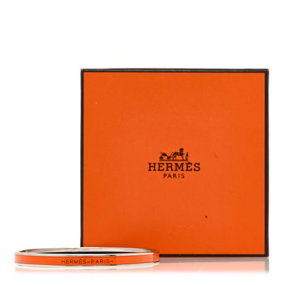 Hermes Enamel Extra Narrow Uni Bracelet 70 Orange Fruits 5 of 5