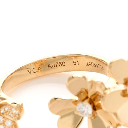Van Cleef & Arpels 18K Yellow Gold Diamond Frivole Between The Finger Half Pave Ring 51 5.75 4 of 5