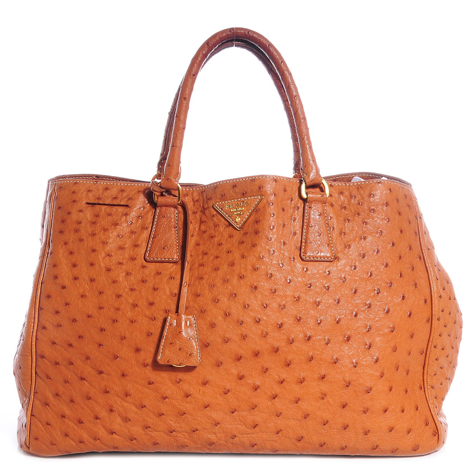 Prada Ostrich Executive Tote Cognac 1 of 12