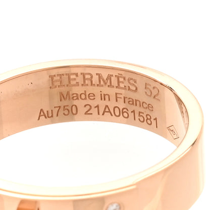 Hermes 18K Rose Gold Diamond PM Kelly Ring 52 6 4 of 5