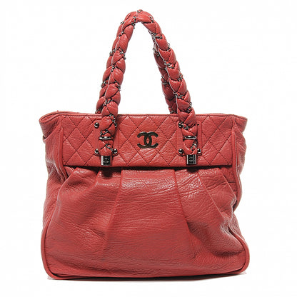 Chanel Leather Lady Braid Tote Red 1 of 8