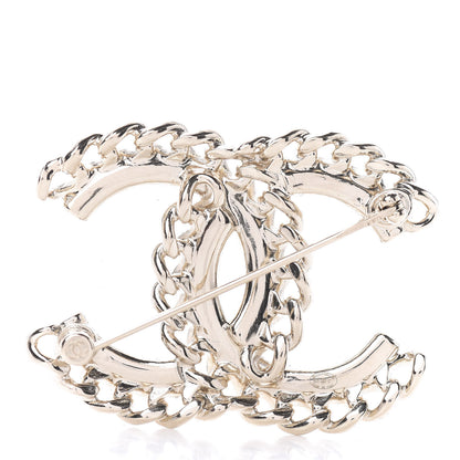 Chanel Crystal Chain CC Brooch Gold 3 of 4