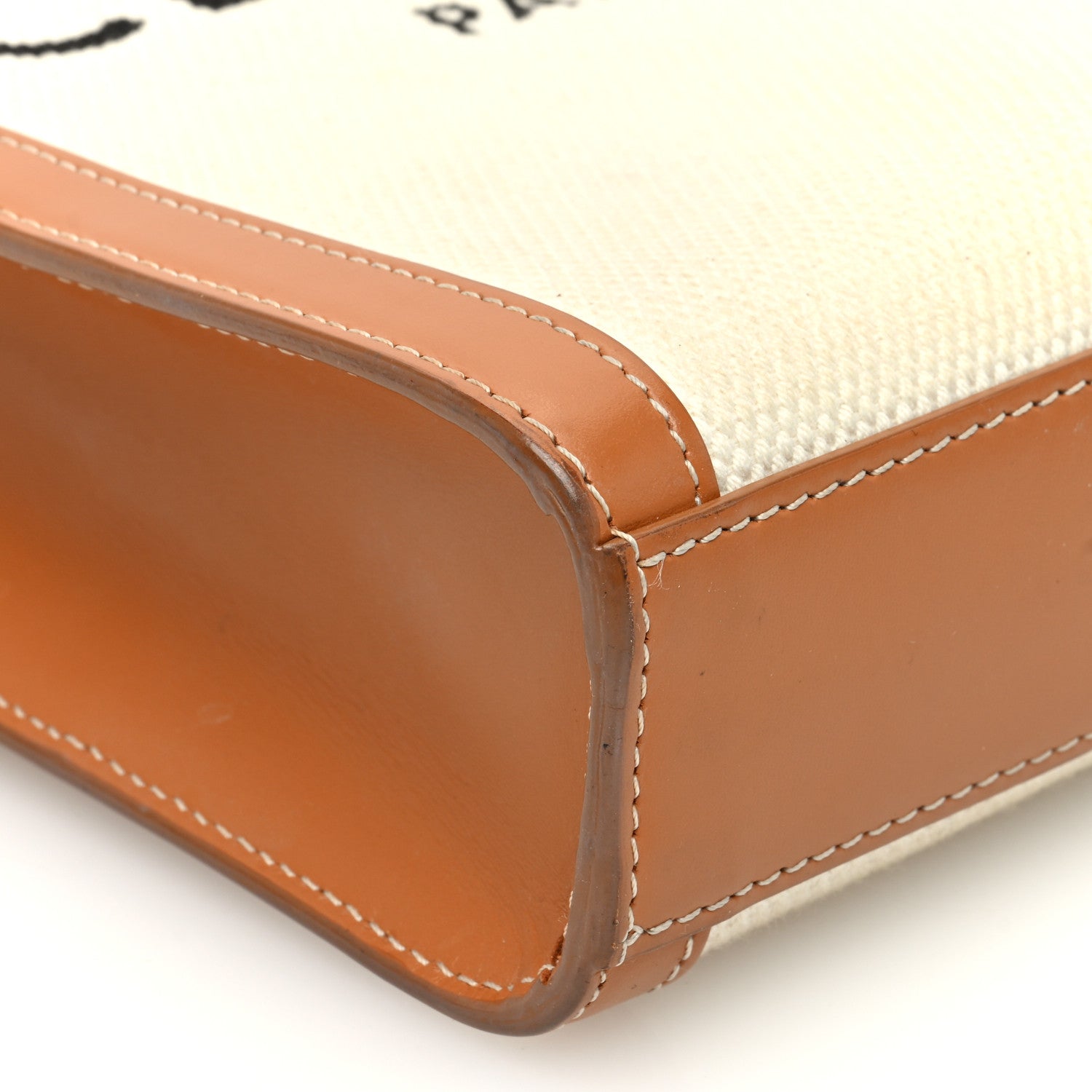 Celine Canvas Calfskin Mini Vertical Cabas Natural Tan 8 of 9
