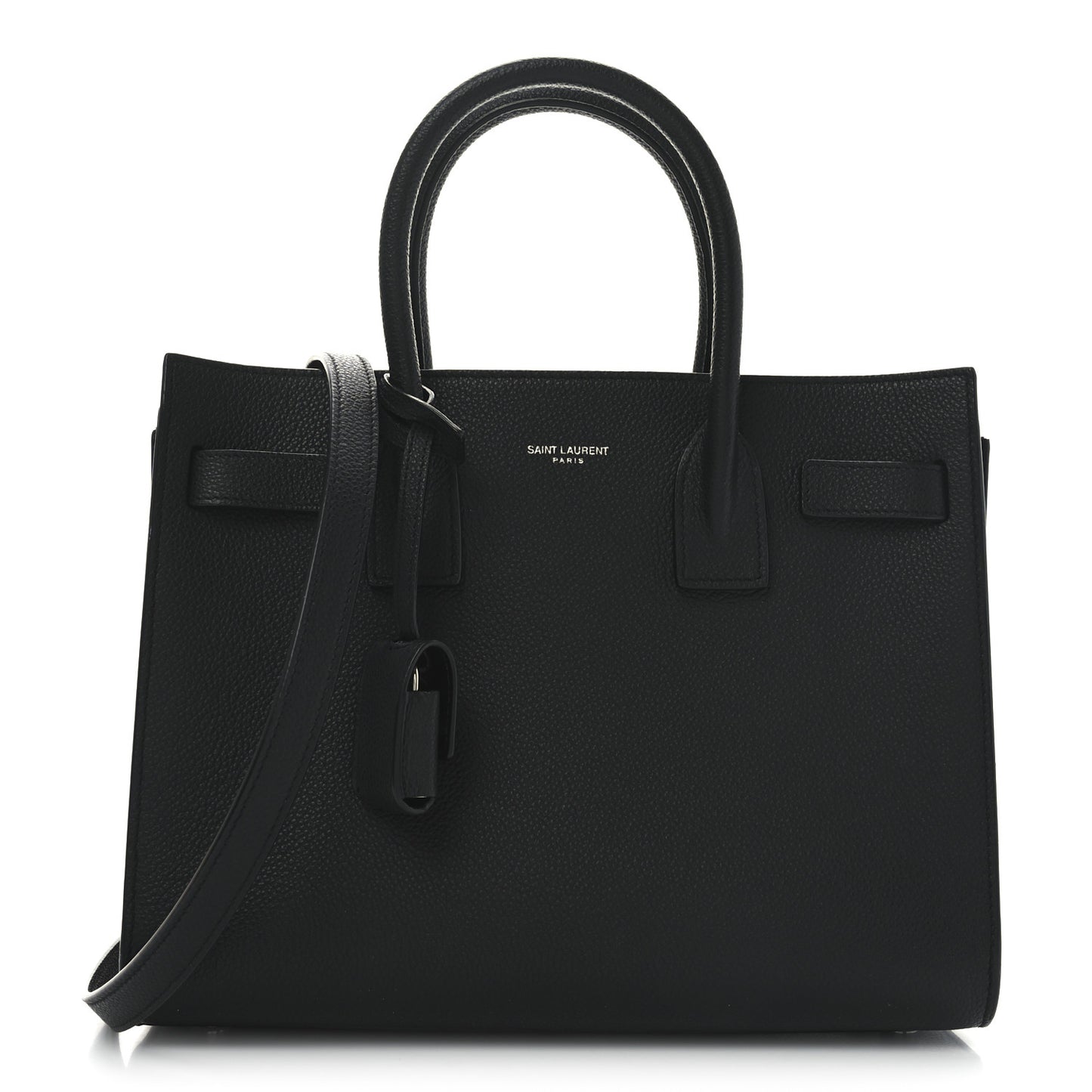 Grained Calfskin Baby Sac De Jour Black