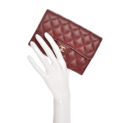 Chanel Iridescent Caviar Quilted Medium Flap Wallet Burgundy 2 of 9