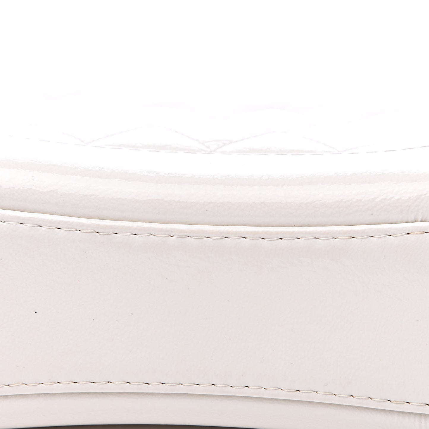 Patent Goatskin Quilted Small Gabrielle Hobo White