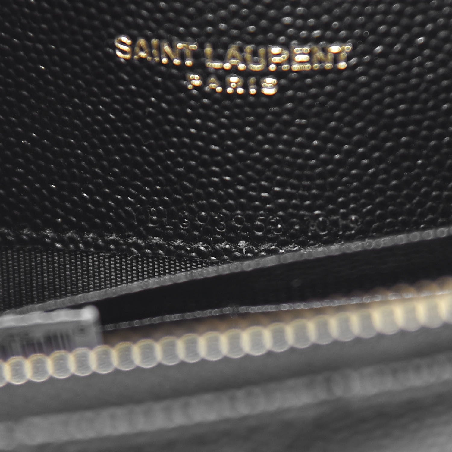 Saint Laurent Grain De Poudre Matelasse Chevron Monogram Envelope Chain Wallet Black 14 of 18