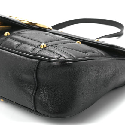 Gucci Calfskin Matelasse Studded Medium GG Marmont Shoulder Bag Black 12 of 12