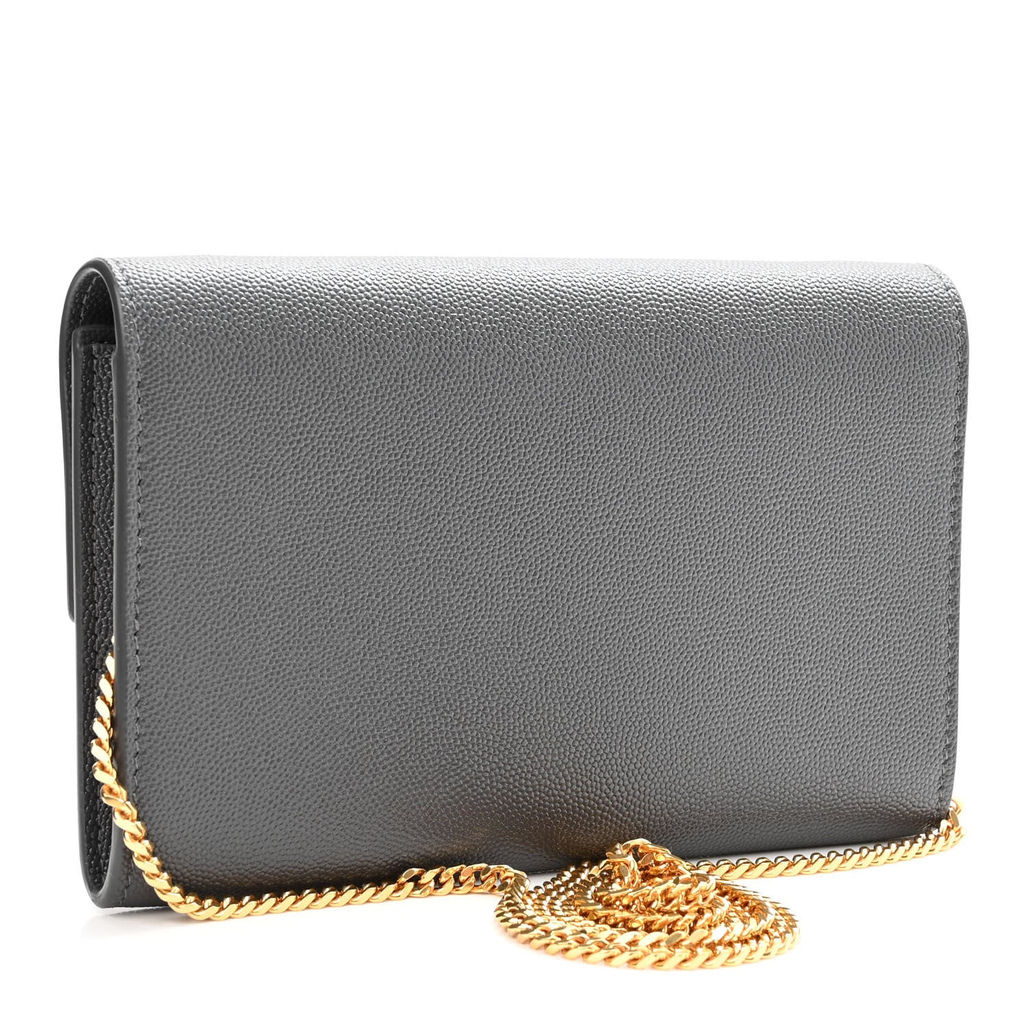 Saint Laurent Grain De Poudre Uptown Chain Wallet Storm 4 of 12