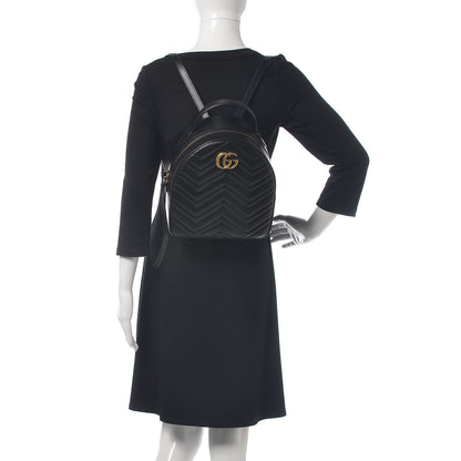 Gucci Calfskin Matelasse GG Marmont Backpack Black 2 of 10