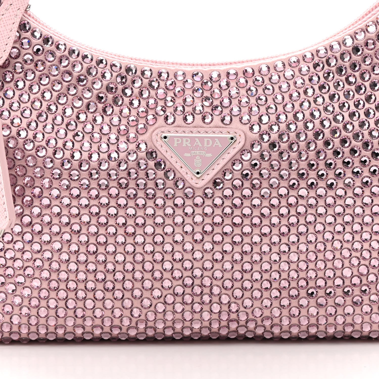 Prada Satin Crystal Mini Re-Edition 2000 Bag Alabastro 8 of 12