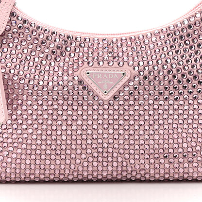 Prada Satin Crystal Mini Re-Edition 2000 Bag Alabastro 8 of 12