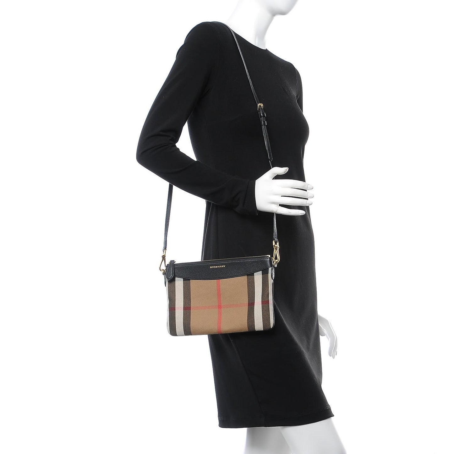 House Check Derby Peyton Crossbody Clutch Bag Black