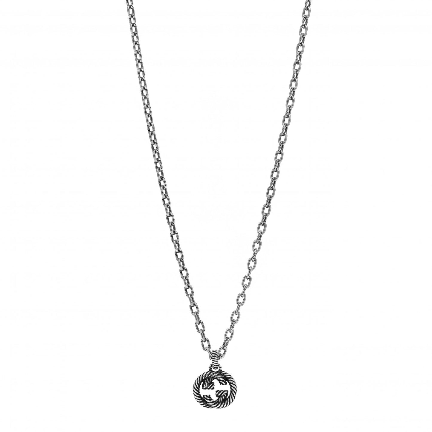 Sterling Silver Small Interlocking G Pendant Necklace