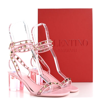 Valentino Garavani Nappa Rockstud PVC Ankle Straps Sandals 36 Rose Couture 12 of 12
