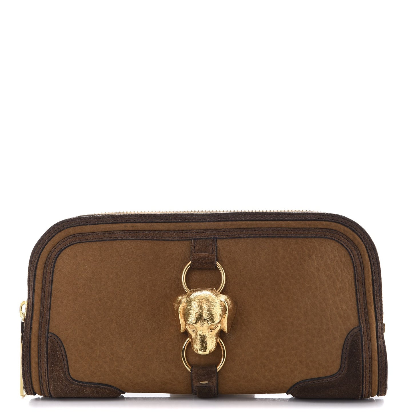 Prorsum Grainy Nubuck Alma Dog Clutch Brown