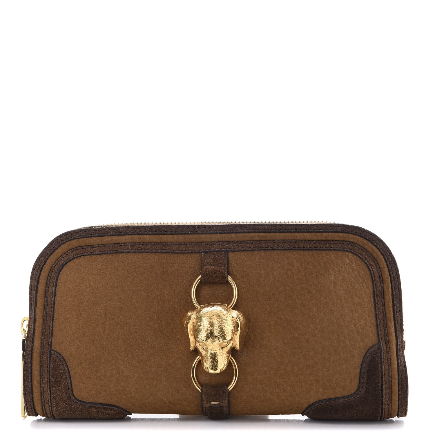 Burberry Prorsum Grainy Nubuck Alma Dog Clutch Brown 1 of 13