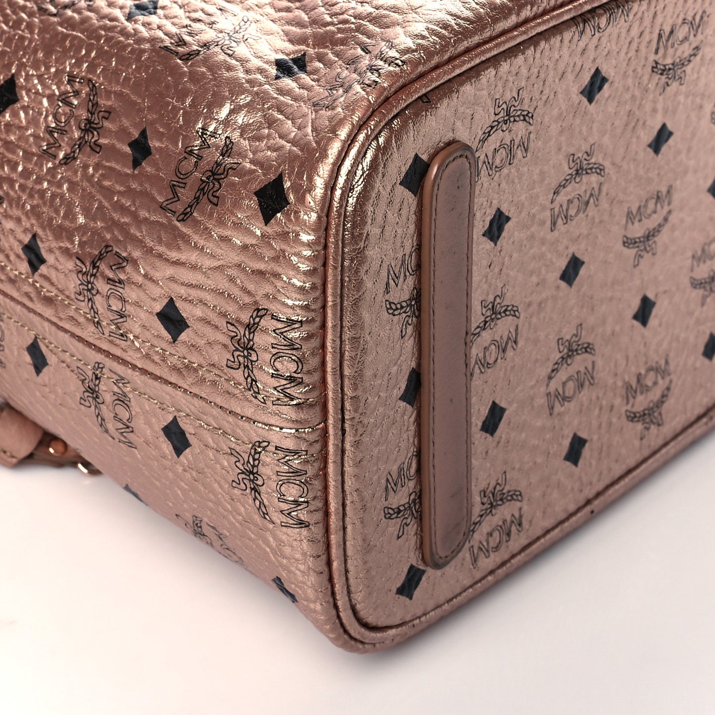 Metallic Visetos Medium Liz Reversible Shopper Tote Champagne Gold
