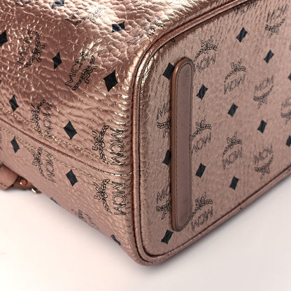 MCM Metallic Visetos Medium Liz Reversible Shopper Tote Champagne Gold 10 of 18