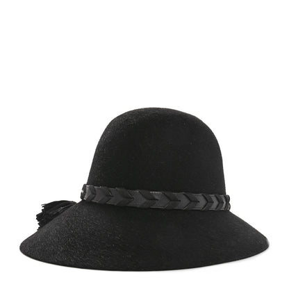 Hermes Rabbit Felt Lambskin Hat 58 Black 1 of 10