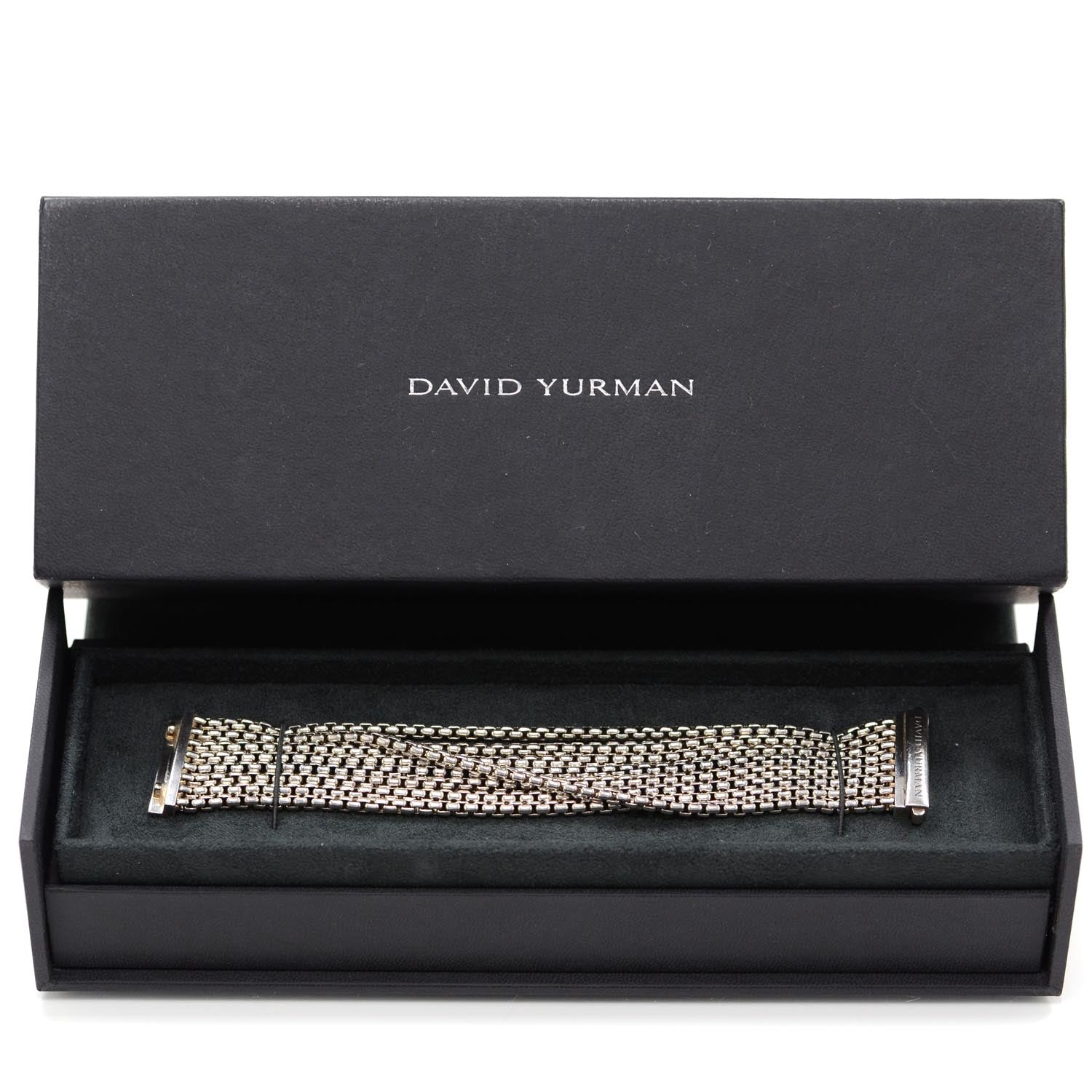 David Yurman Sterling Silver Eight-Row Box Chain Bracelet 1 of 5