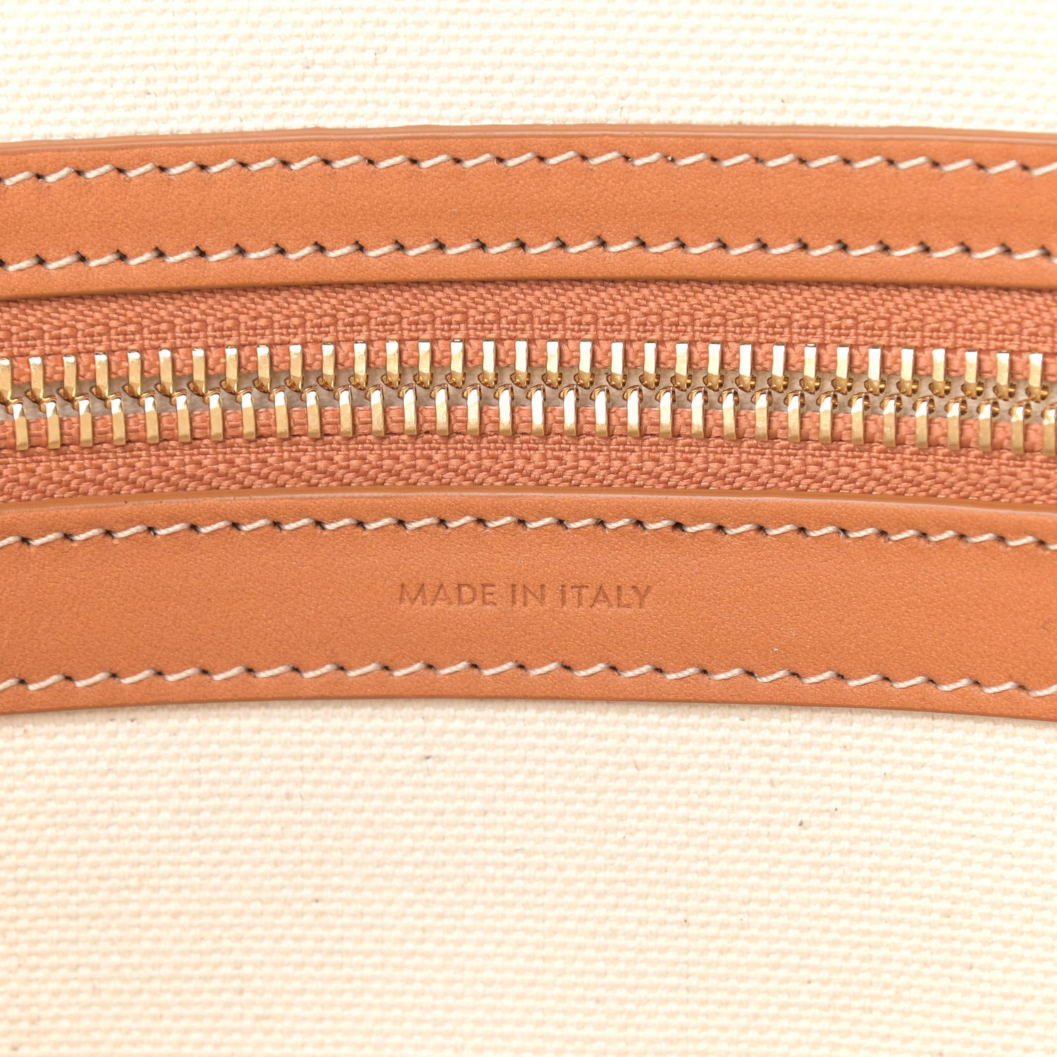 Celine Canvas Calfskin Horizontal Cabas Natural Tan 10 of 12