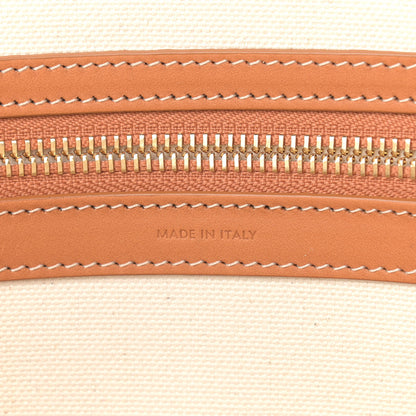 Celine Canvas Calfskin Horizontal Cabas Natural Tan 10 of 12