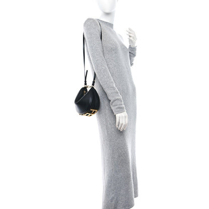 Fendi Vitello Grace Matte Mini graphy Hobo Bag Black 2 of 9