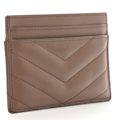 Saint Laurent Grain De Poudre Matelasse Chevron Monogram Credit Card Case Fard 3 of 12