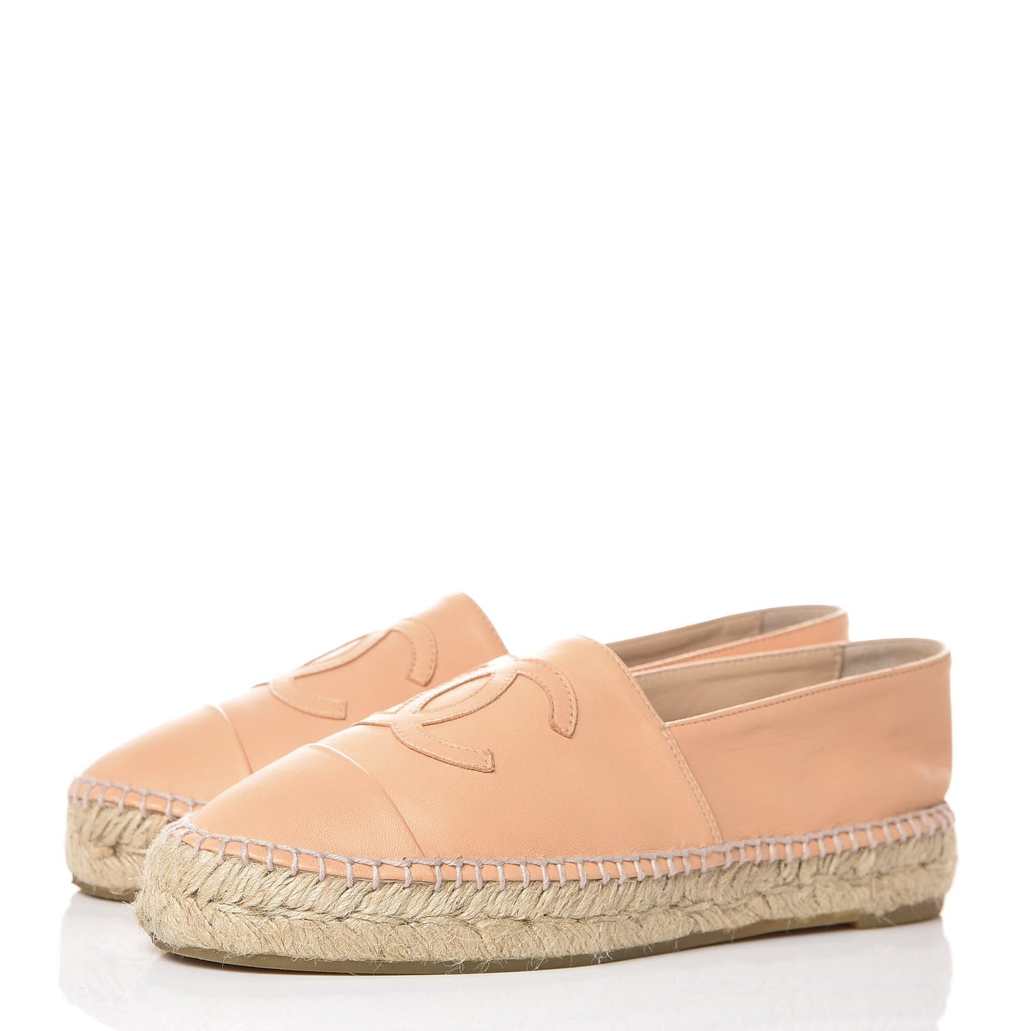 Lambskin CC Espadrilles 37 Light Orange