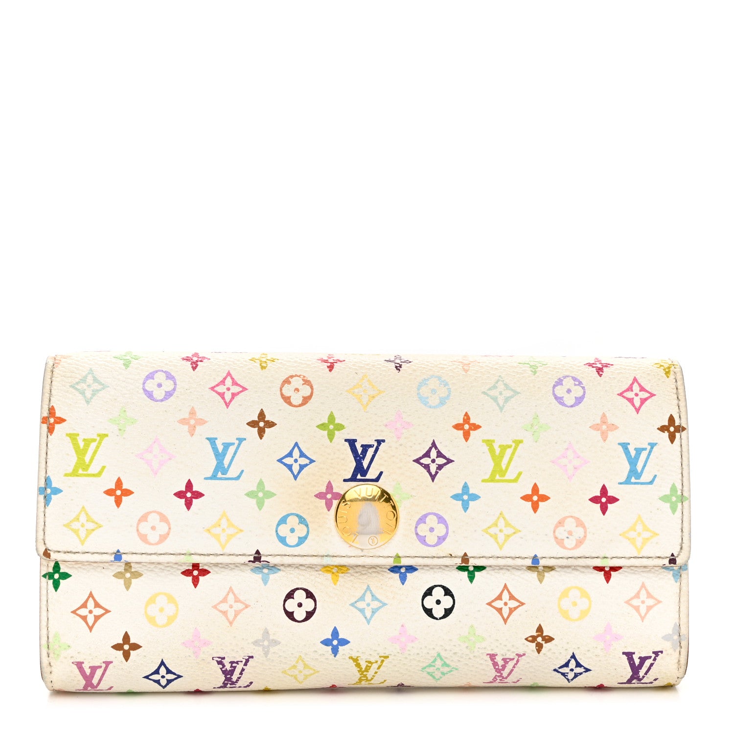 Louis Vuitton Monogram Multicolor Sarah Wallet White Citron 1 of 9