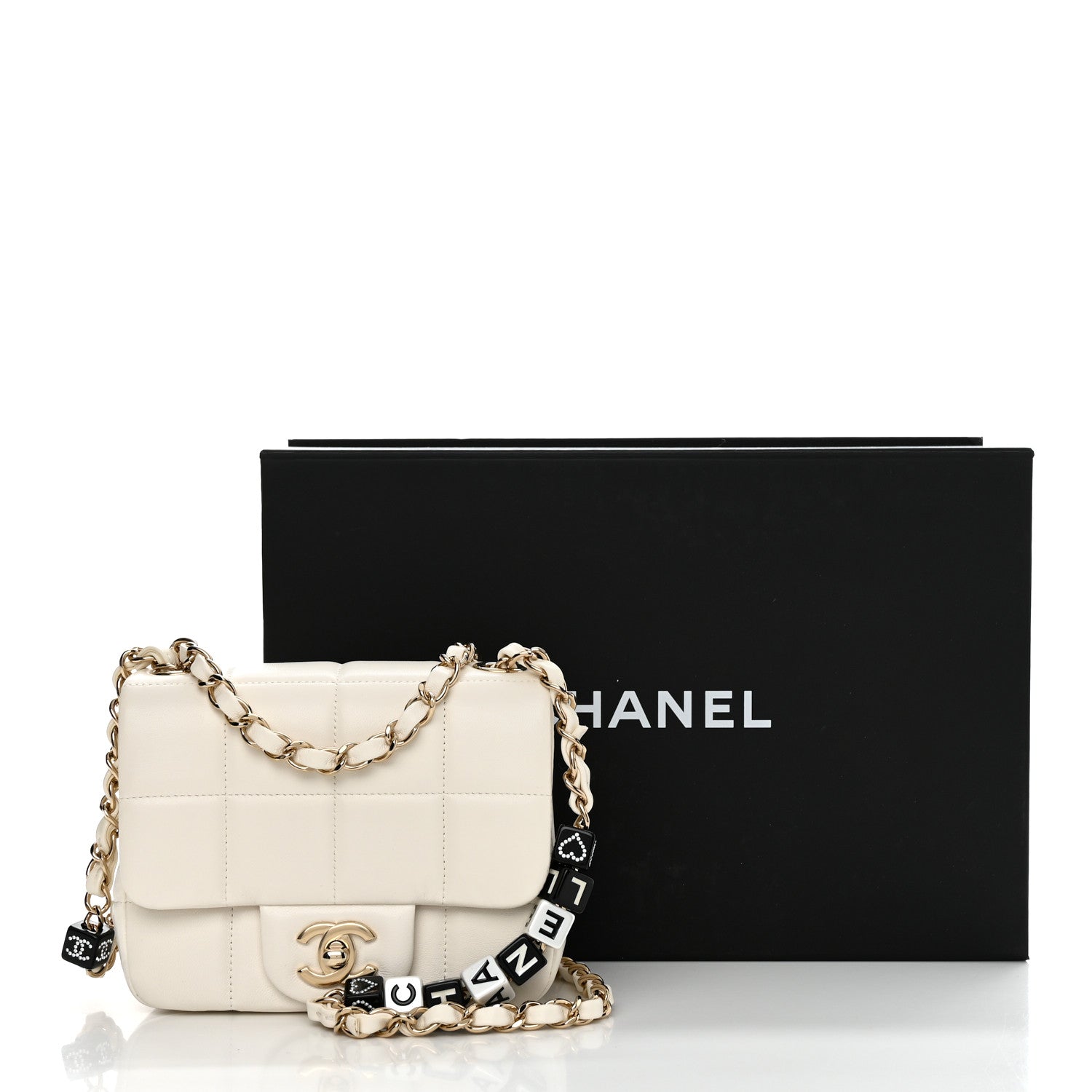 Chanel Lambskin Resin Crystal Square Quilted Monacoco Mini Square Flap White 12 of 12