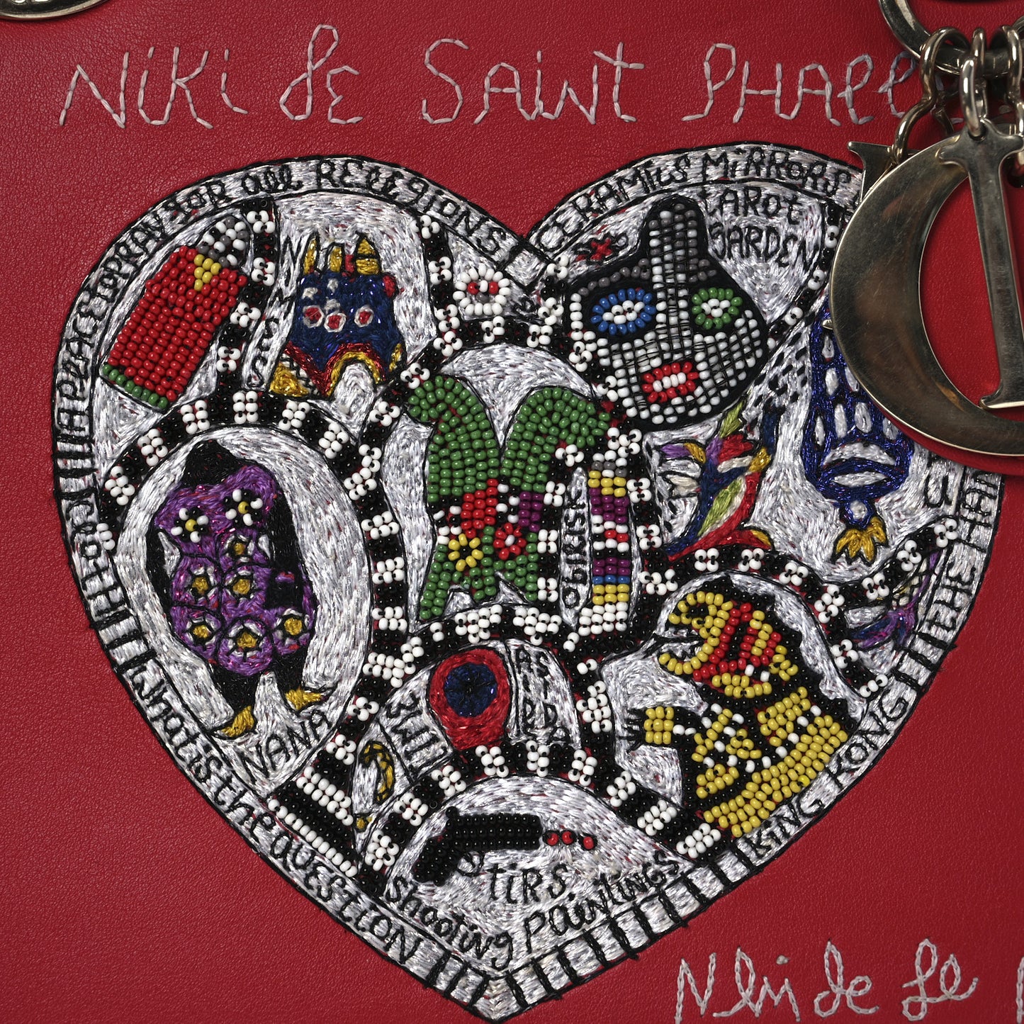 Calfskin Niki De Saint Phalle Medium Supple Lady Dior Red