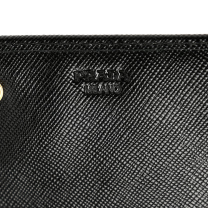 Prada Saffiano Metal Continental Flap Wallet Black 6 of 7