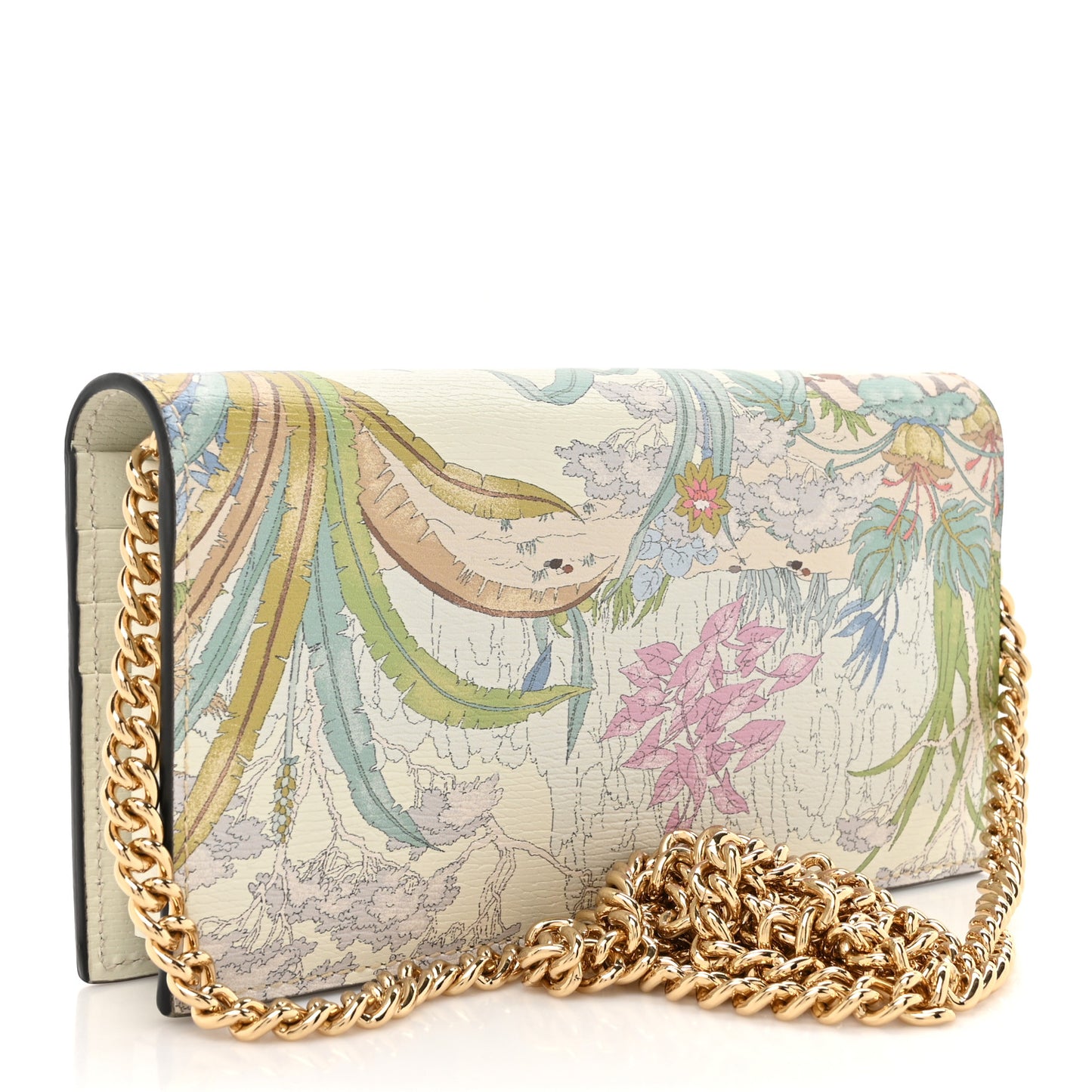 Calfskin Tiger Print Horsebit 1955 Wallet On Chain Multicolor