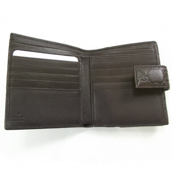 Gucci Guccissima Metal Bar French Flap Wallet Brown 4 of 10