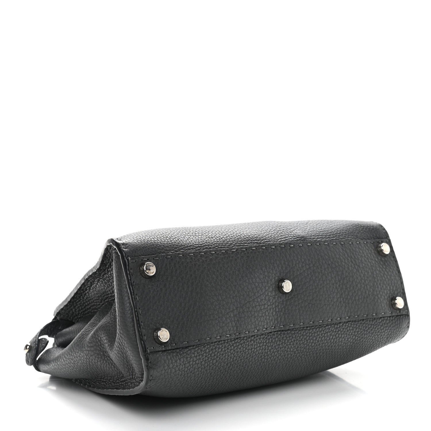 Fendi Cuoio Romano Selleria Bi-Color Medium Peekaboo Iconic Satchel Asfalto Latte 3 of 11