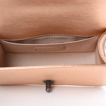 Chanel Metallic Calfskin Perforated Small Boy Flap Rose Gold 5 of 11