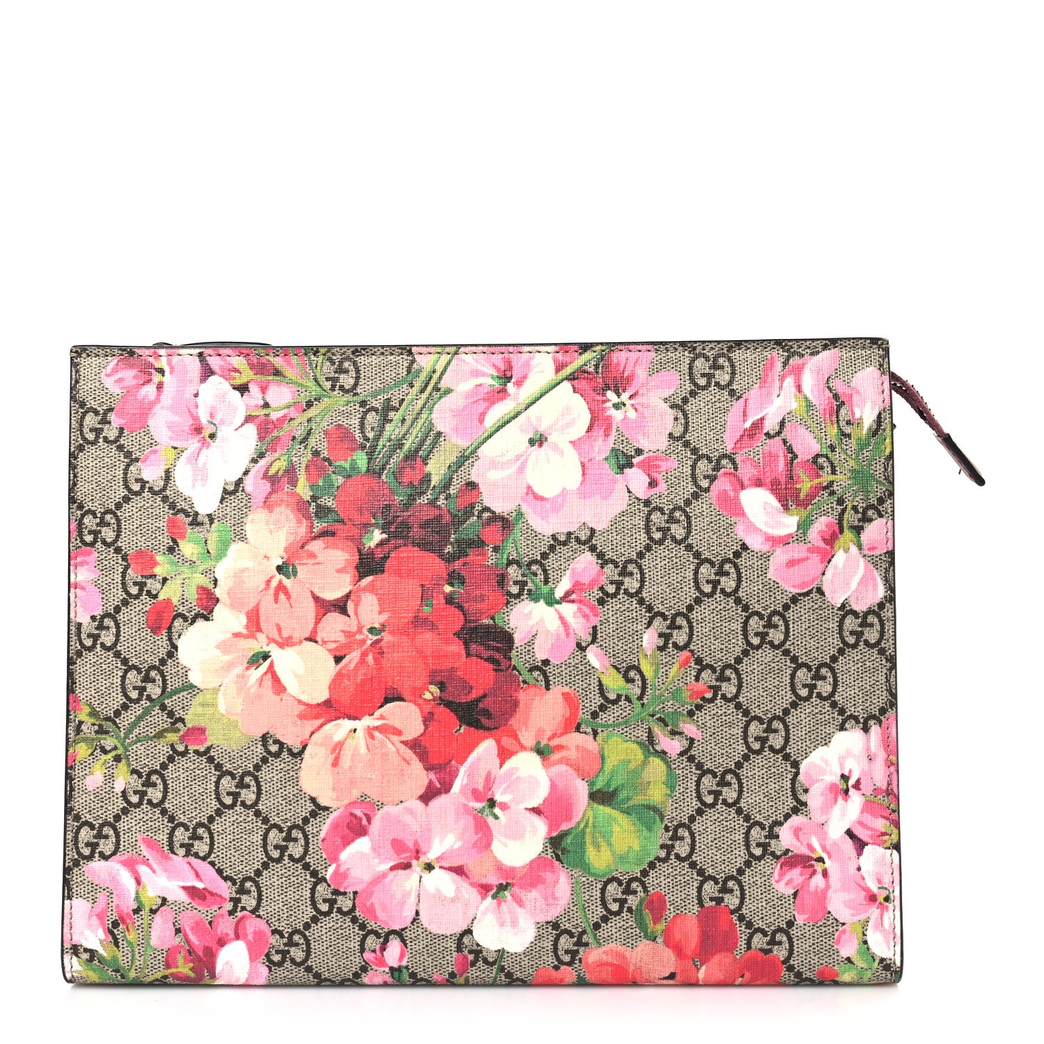 Gucci GG Supreme Monogram Blooms Large Cosmetic Case Beige Multicolor Dry Rose 1 of 9