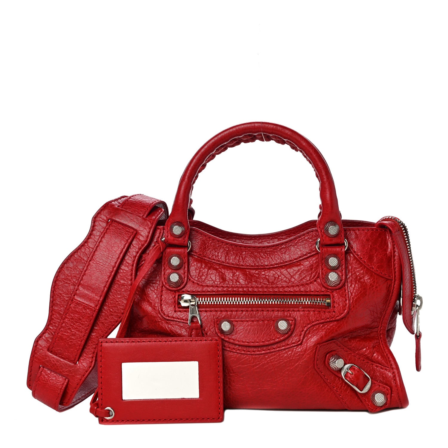 Balenciaga Agneau Giant 12 Silver Hardware Mini City Rouge Lipstick 1 of 9