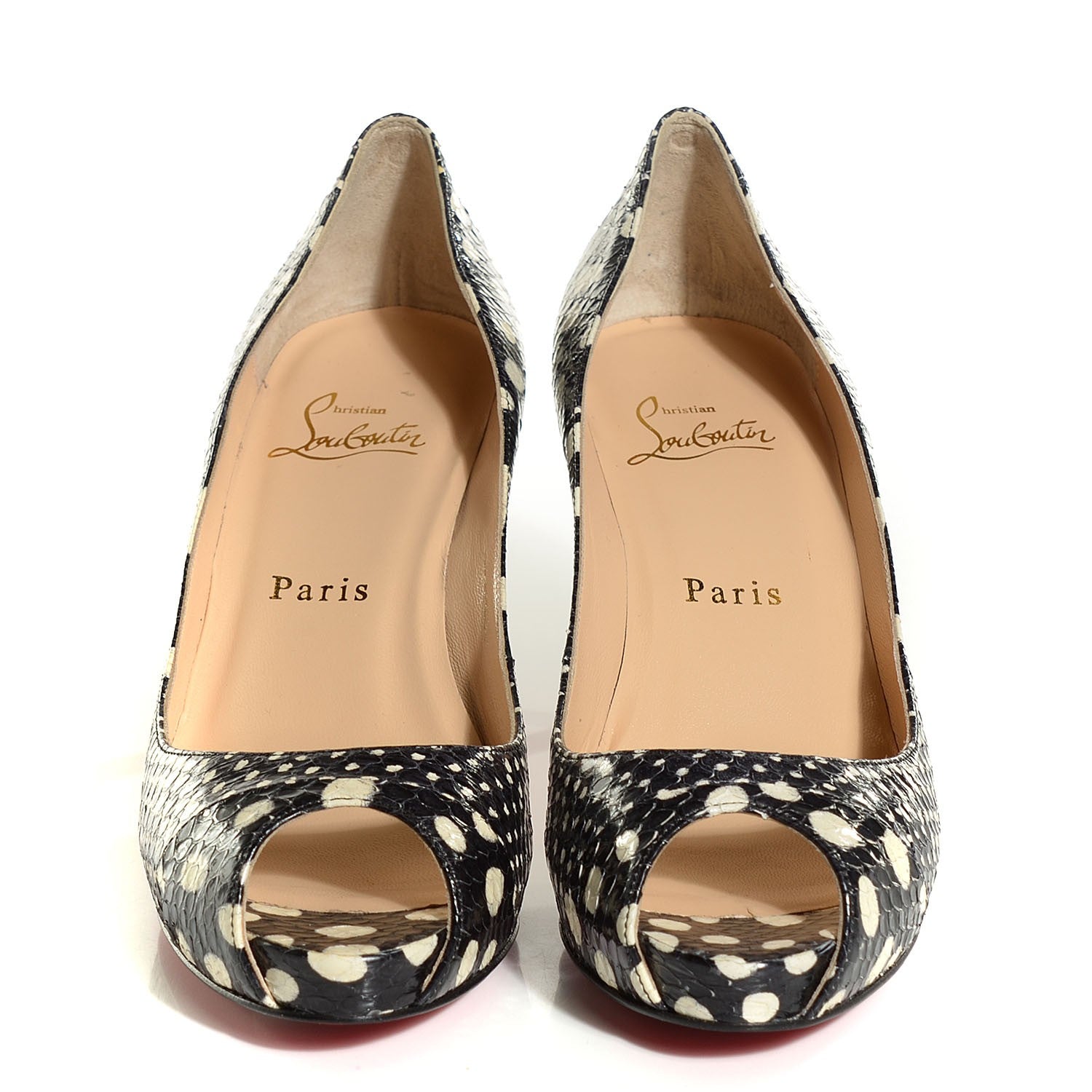 Christian Louboutin Watersnake Patchwork No Matter 85 Pumps 36.5 Black White 2 of 7
