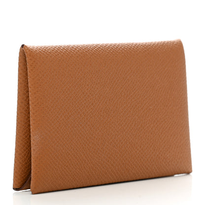 Hermes Epsom Calvi Card Case Gold 3 of 10