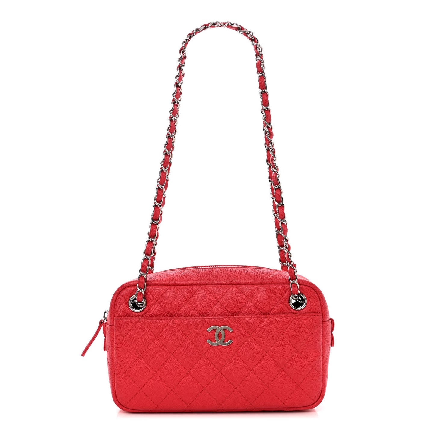 Caviar Quilted Timeless Camera Case Red